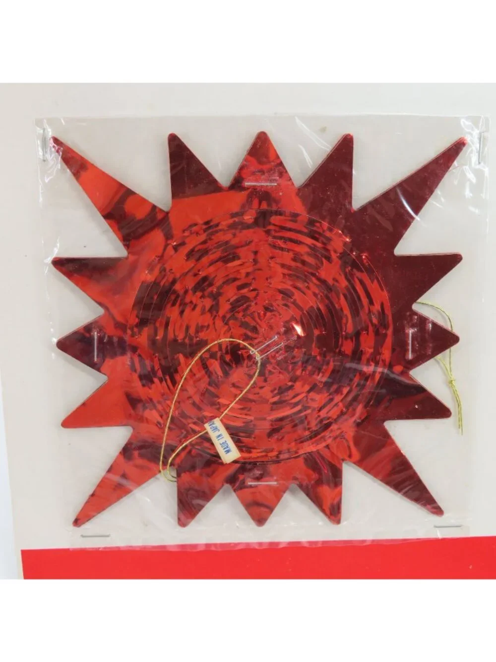 VTG Shiny Brite Christmas Garland Red Star Foil 9 Feet Made in Japan Retro NEW